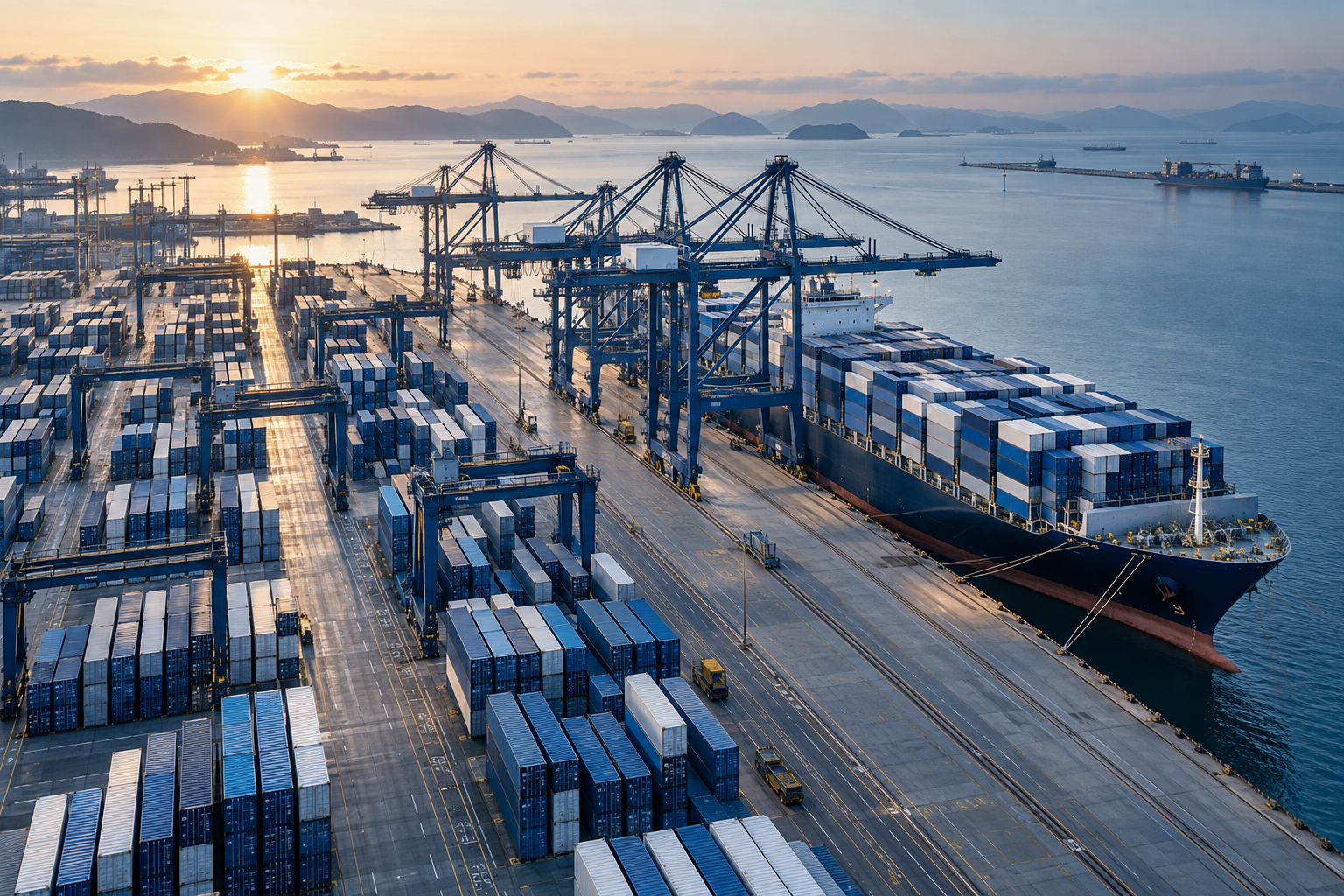 Container shipping illustration for global polymer sourcing in Pakistan